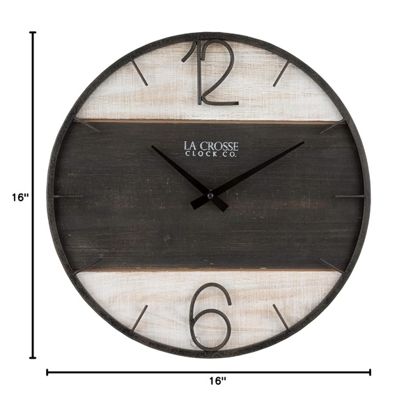 La Crosse Clock 16-Inch Ironwood Wall Clock - Picture 2 of 6